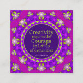 Carte De Visite Carré Citation de courage créatif Code QR de coach créat (Devant)
