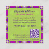 Carte De Visite Carré Citation du Courage de créativité Coach créatif Co (Dos)