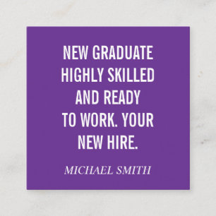 Carte De Visite Carré Citation en gras violet