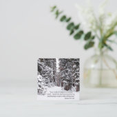 Carte De Visite Carré Citation rustique de forêt d'hiver d'agent de (Debout devant)