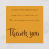 Carte De Visite Carré CITROUILLE déplaisant HALLOWEEN (Dos)