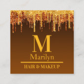 Carte De Visite Carré CITROUILLE déplaisant HALLOWEEN (Devant)