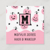 Carte De Visite Carré Citrouille PINK HALLOWEEN (Devant)