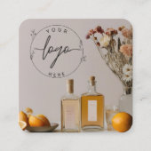 Carte De Visite Carré Citrus | Cocktails | Fleurs Boho (Devant)