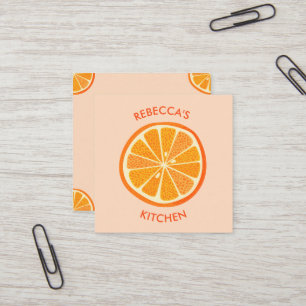 Carte De Visite Carré Citrus Orange