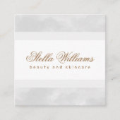 Carte De Visite Carré Clair gris aquarelle spa calligraphie (Devant)