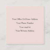 Carte De Visite Carré Clair rose rose gris moderne Gras brillant Classé (Dos)