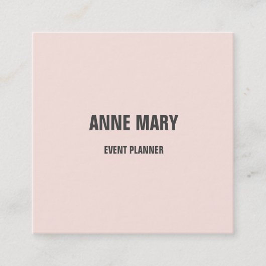 Carte De Visite Carré Clair rose rose gris moderne Gras brillant Classé (Devant)