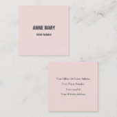 Carte De Visite Carré Clair rose rose gris moderne Gras brillant Classé (Devant / Derrière)