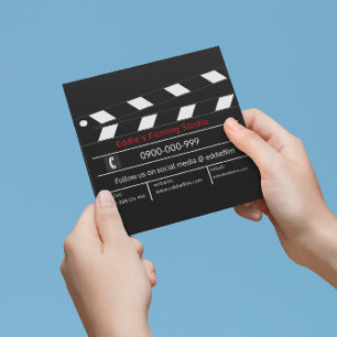 Carte De Visite Carré Clapperboard Film & Vidéo Moteur Ardoise