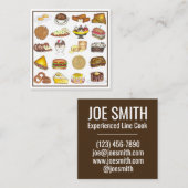 Carte De Visite Carré Classic American Lunch Counter Greasy Spoon Diner (Devant / Derrière)