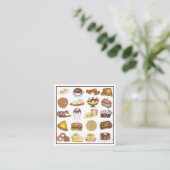 Carte De Visite Carré Classic American Lunch Counter Greasy Spoon Diner (Debout devant)