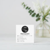 Carte De Visite Carré Classic Basic Professionnel Logo Entreprise Code Q (Debout devant)