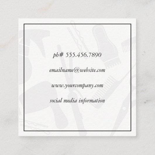 Carte De Visite Carré Classic Border Hair Stylist (Dos)