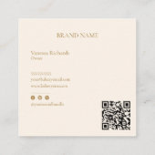 Carte De Visite Carré Classic Green & Ivory Argyle Monogram Gold Accent  (Dos)