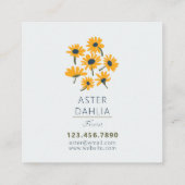 Carte De Visite Carré Classic Marine Jaune Blanc Daisy Dot Floral (Dos)