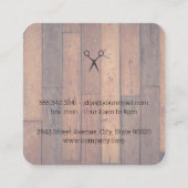 Carte De Visite Carré Classique | Barber Shop | Découpe en bois (Dos)