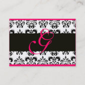 Carte De Visite CARRÉ CLASSIQUE DAMASK MONOGRAM, fuchsia rose (Dos)