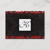 Carte De Visite CARRÉ CLASSIQUE DAMASK MONOGRAM noir blanc perle (Dos)
