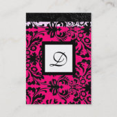 Carte De Visite CARRÉ CLASSIQUE DAMASK MONOGRAM noir blanc perle (Dos)