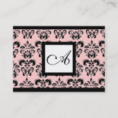 Carte De Visite CARRÉ CLASSIQUE DAMASK MONOGRAM, rose (Dos)