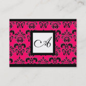 Carte De Visite CARRÉ CLASSIQUE DAMASK MONOGRAM, rose.fuchsia (Dos)