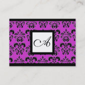 Carte De Visite CARRÉ CLASSIQUE DAMASK MONOGRAM, violet, violet (Dos)