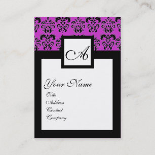 Carte De Visite CARRÉ CLASSIQUE DAMASK MONOGRAM, violet, violet