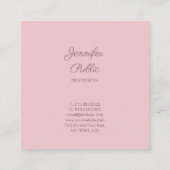 Carte De Visite Carré Classique Rose Stylish Simple Simple Luxe tendance (Dos)