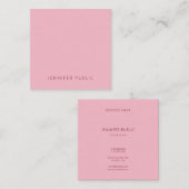 Carte De Visite Carré Classique Simple Modèle Pale Rose Moderne Chic (Devant / Derrière)