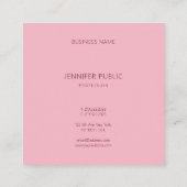 Carte De Visite Carré Classique Simple Modèle Pale Rose Moderne Chic (Dos)