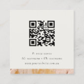 Carte De Visite Carré Classy Bush Pink Gold Paint Texture QR Code (Dos)