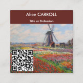 Carte De Visite Carré Claude Monet - Field of Tulips, Hollande - QR Code (Devant)