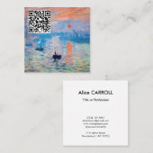 Carte De Visite Carré Claude Monet - Impression, lever du soleil - Code (Devant / Derrière)