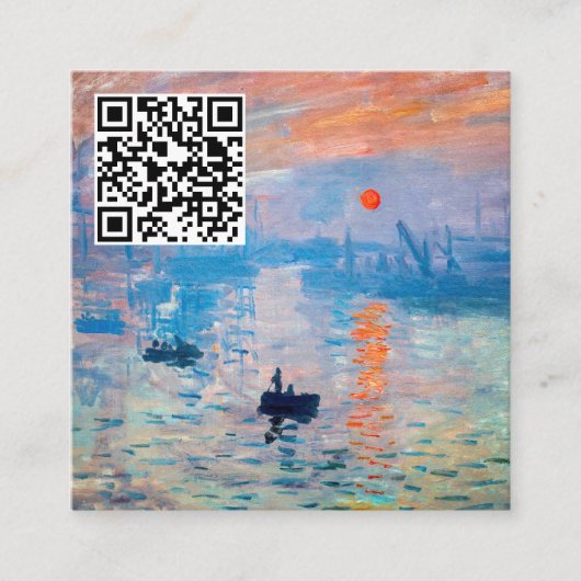 Carte De Visite Carré Claude Monet - Impression, lever du soleil - Code (Devant)