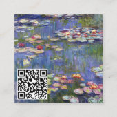 Carte De Visite Carré Claude Monet - Lys d'eau / Nympheas - Code QR (Devant)