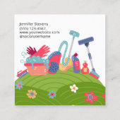 Carte De Visite Carré Cleaning Supplies Housekeeping Service (Dos)