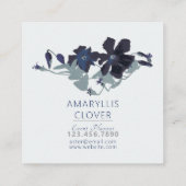 Carte De Visite Carré Clematis Flower Blue Grey Vine (Dos)