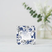 Carte De Visite Carré Clematis Flower Blue Grey Vine (Debout devant)