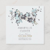 Carte De Visite Carré Clematis Flower Blue Vine Brown (Dos)