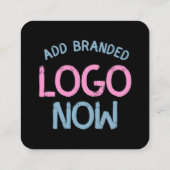 CARTE DE VISITE CARRÉ CLIENT SIMPLE CONTEMPORAIN PROPRE NOIR MODE (Dos)