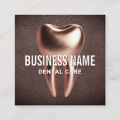 Carte De Visite Carré Clinique dentaire élégante pour dentiste Rose Gold (Devant)