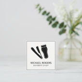 Carte De Visite Carré Clippers Razor & Cheveux (Debout devant)