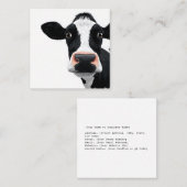 Carte De Visite Carré Close-Up Cow Curiosity (Devant / Derrière)