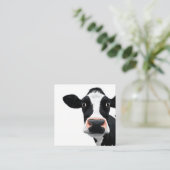 Carte De Visite Carré Close-Up Cow Curiosity (Debout devant)