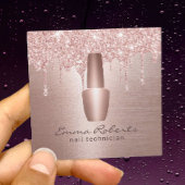 Carte De Visite Carré Clou Salon Rose Gold Parties scintillant Drives Ar