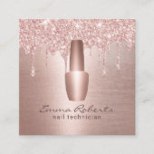 Carte De Visite Carré Clou Salon Rose Gold Parties scintillant Drives Ar (Devant)