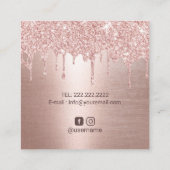 Carte De Visite Carré Clou Salon Rose Gold Parties scintillant Drives Ar (Dos)