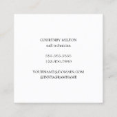 Carte De Visite Carré Clous blancs minimes et élégants (Dos)