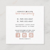 Carte De Visite Carré Clous de salon en marbre rose vif (Dos)